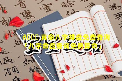 🍁 真命八字排盘免费查询「八字命盘查询免费算命」